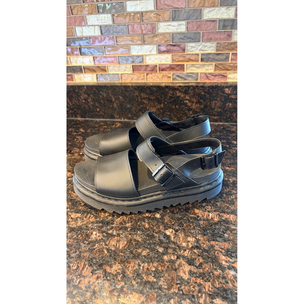 Dr Martens Voss Sandal Womens 10 Black Excellent Platform Chunky Buckle Strap